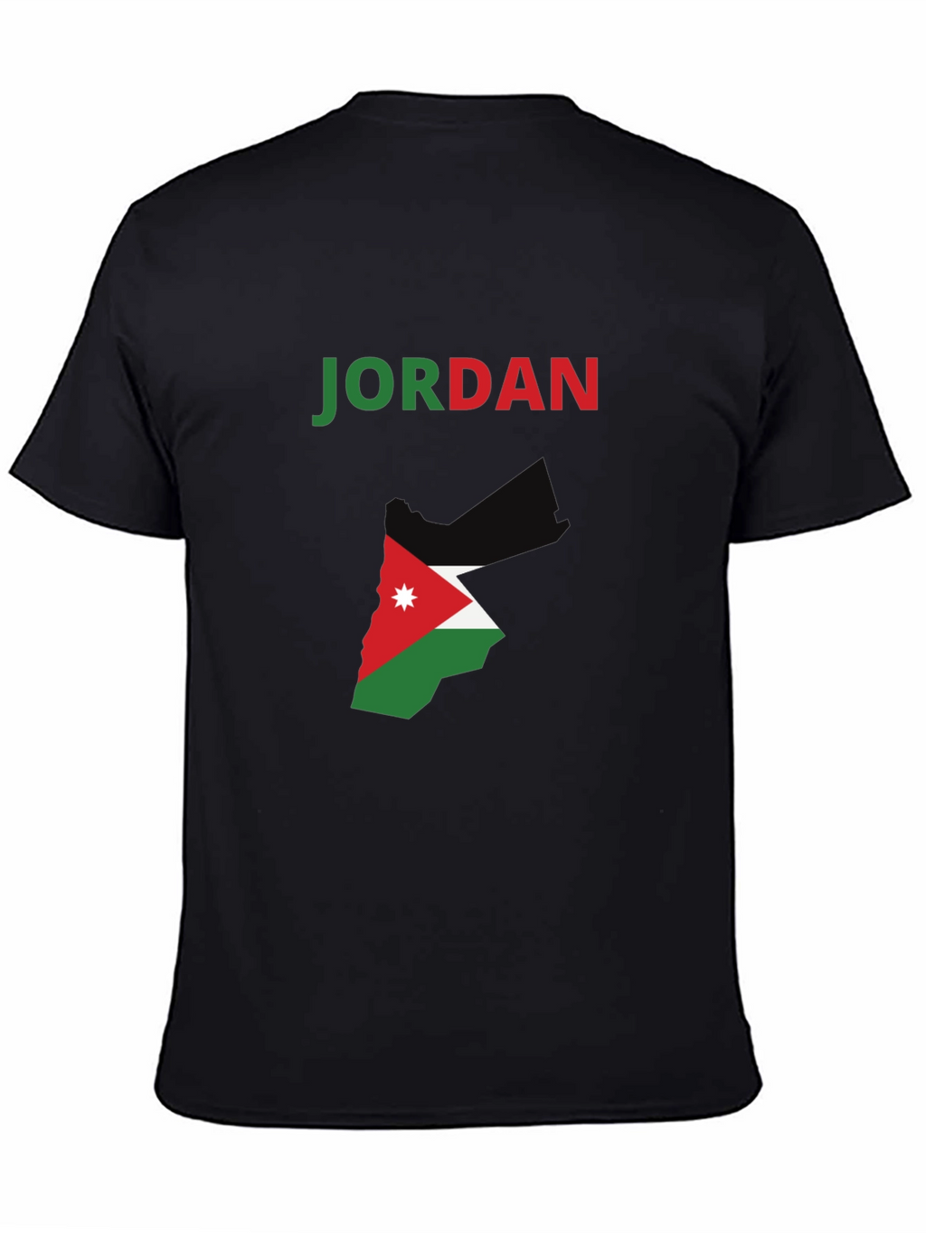 Jordan Flag Map T-Shirt - Black Cotton Tee