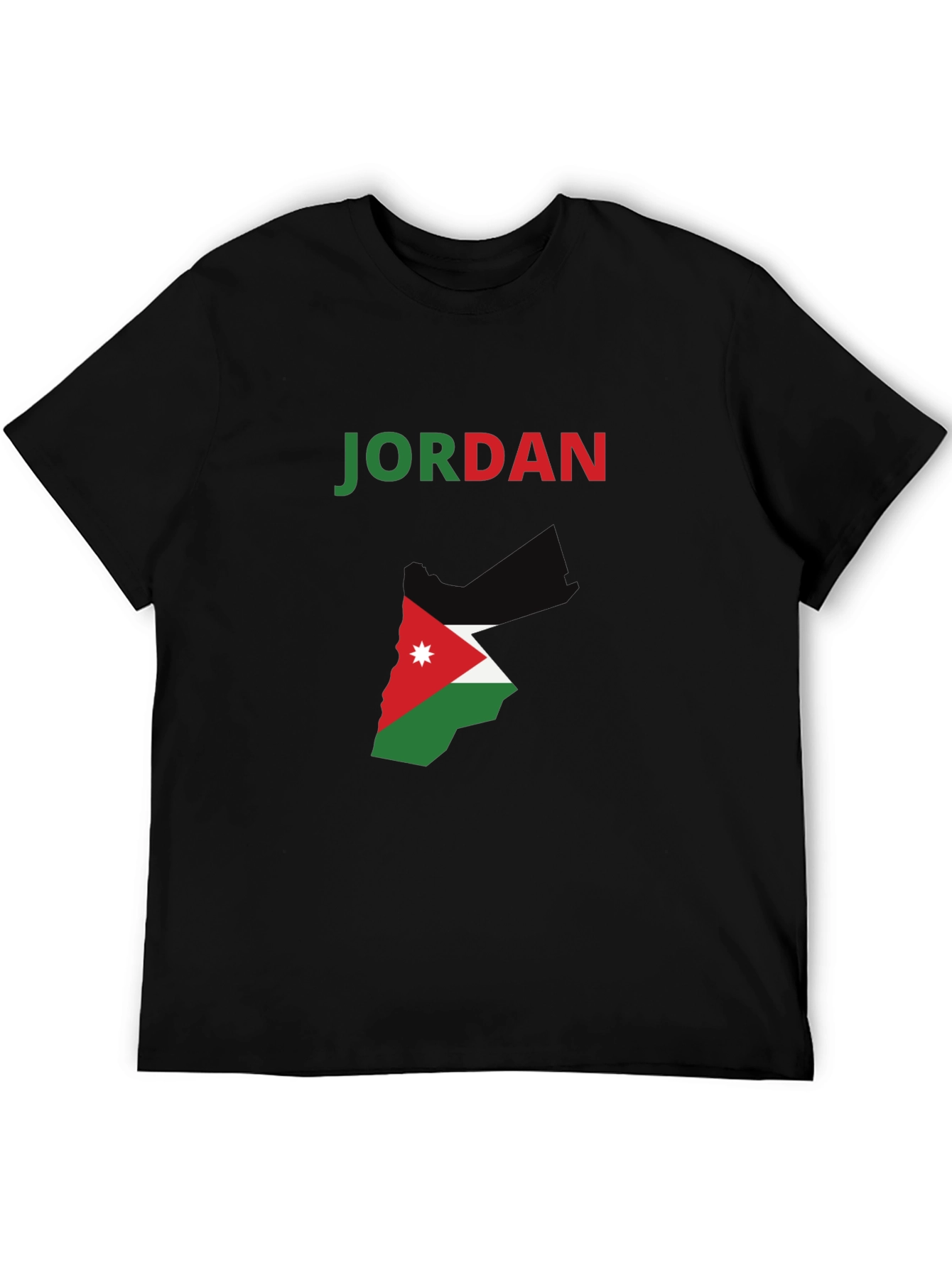 Jordan Flag Map T-Shirt - Black Cotton Tee