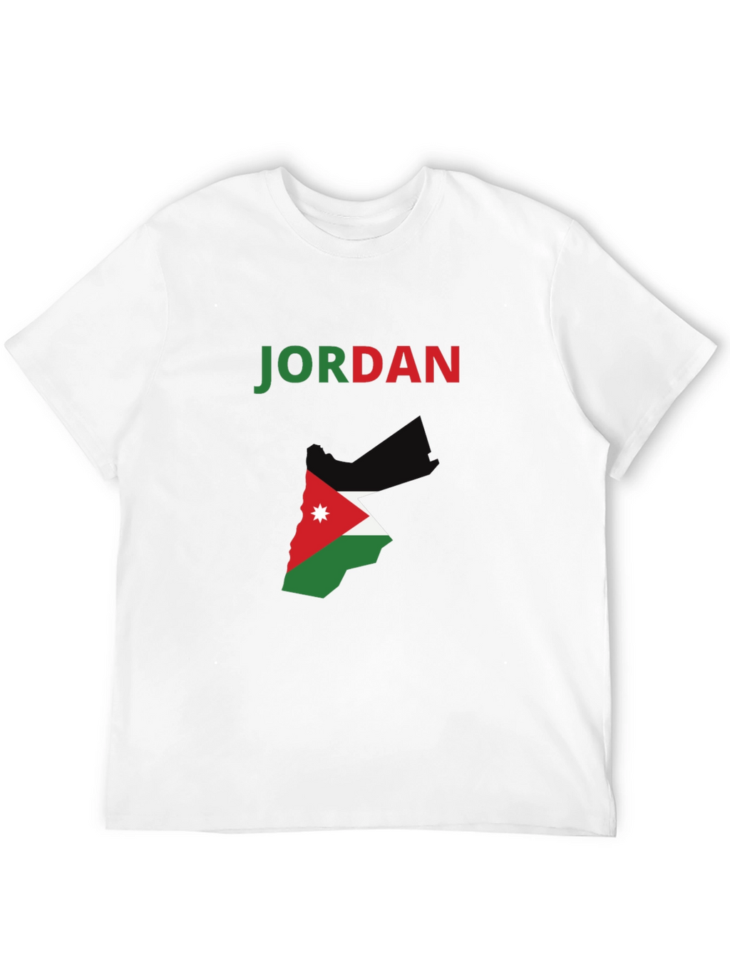 Jordan Flag Map T-Shirt - Black Cotton Tee