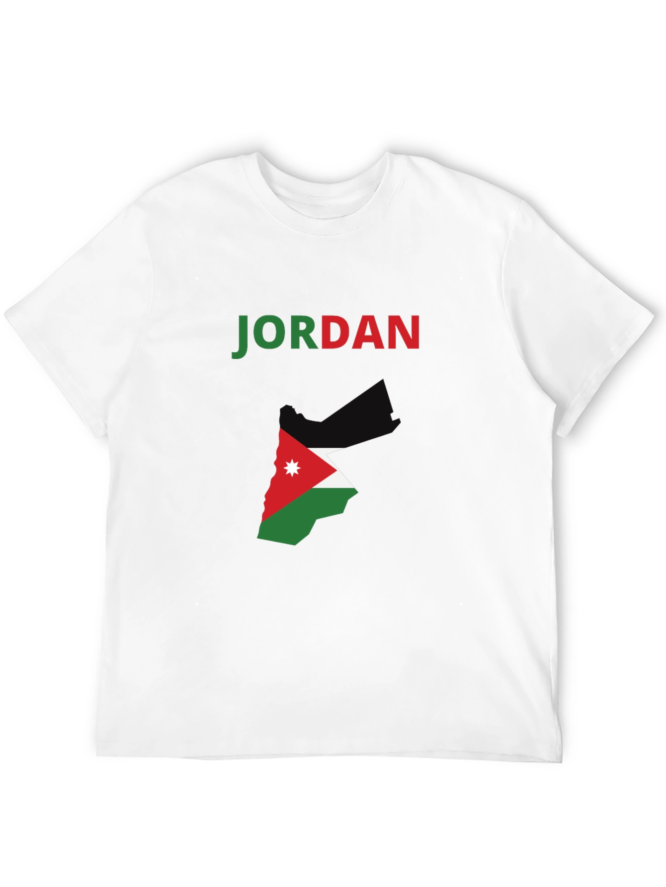 Jordan Flag Map T-Shirt - Black Cotton Tee