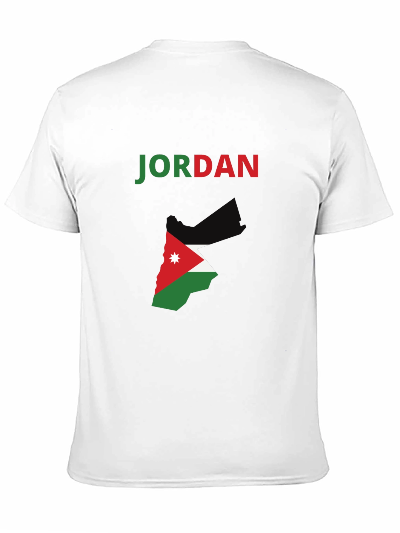 Jordan Flag Map T-Shirt - Black Cotton Tee