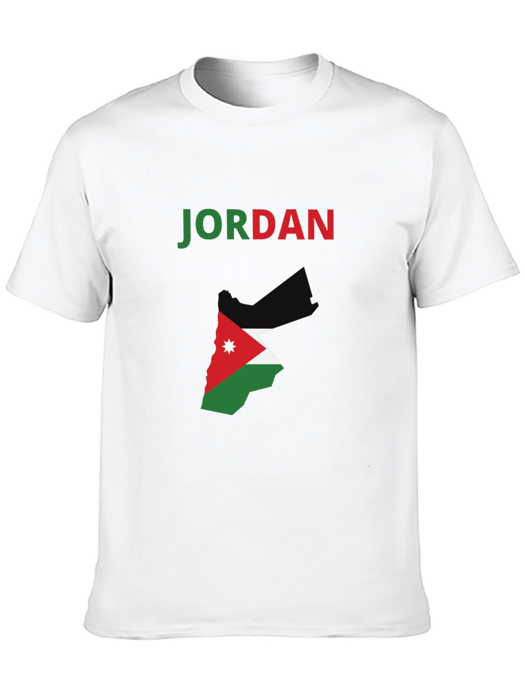 Jordan Flag Map T-Shirt - Black Cotton Tee
