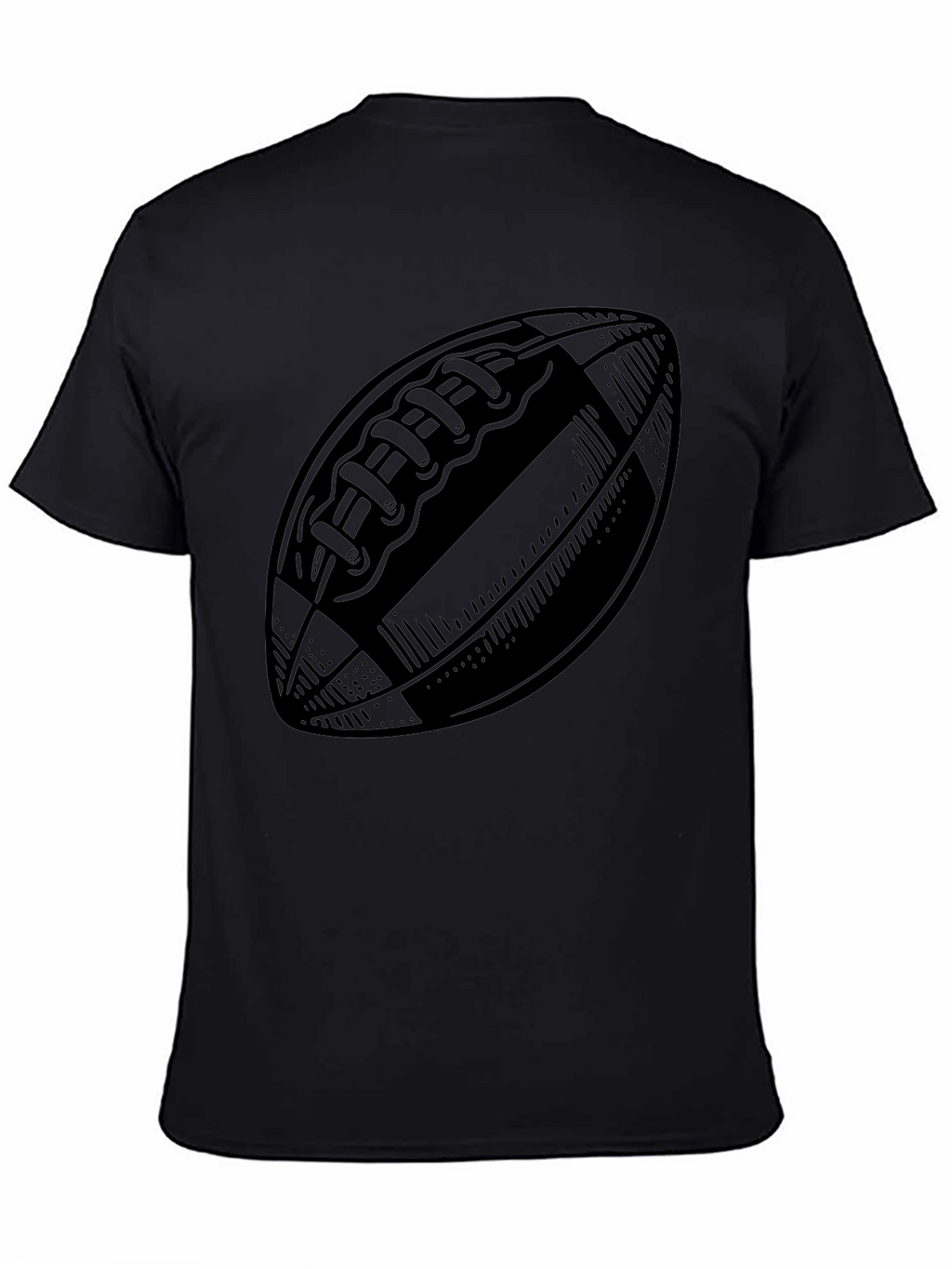 Mens Black Football Graphic T-Shirt