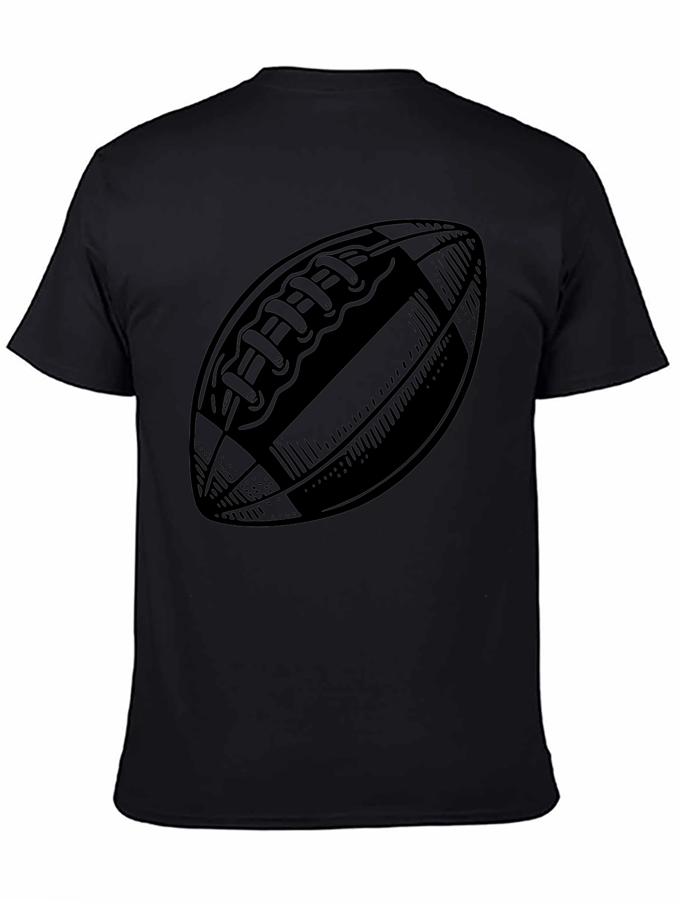 Mens Black Football Graphic T-Shirt