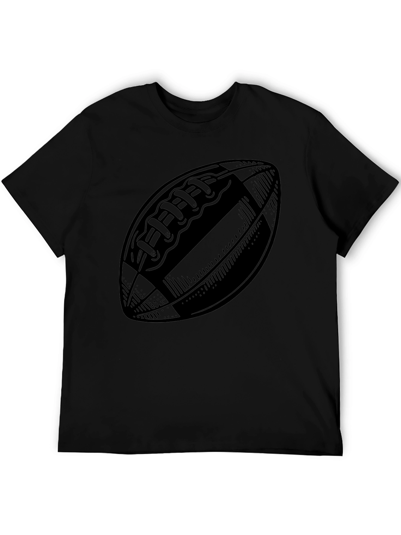 Mens Black Football Graphic T-Shirt