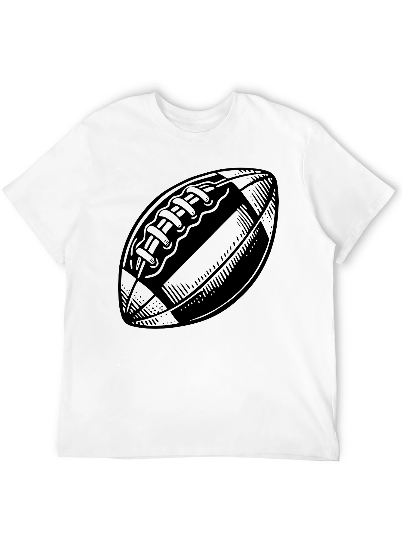 Mens Black Football Graphic T-Shirt