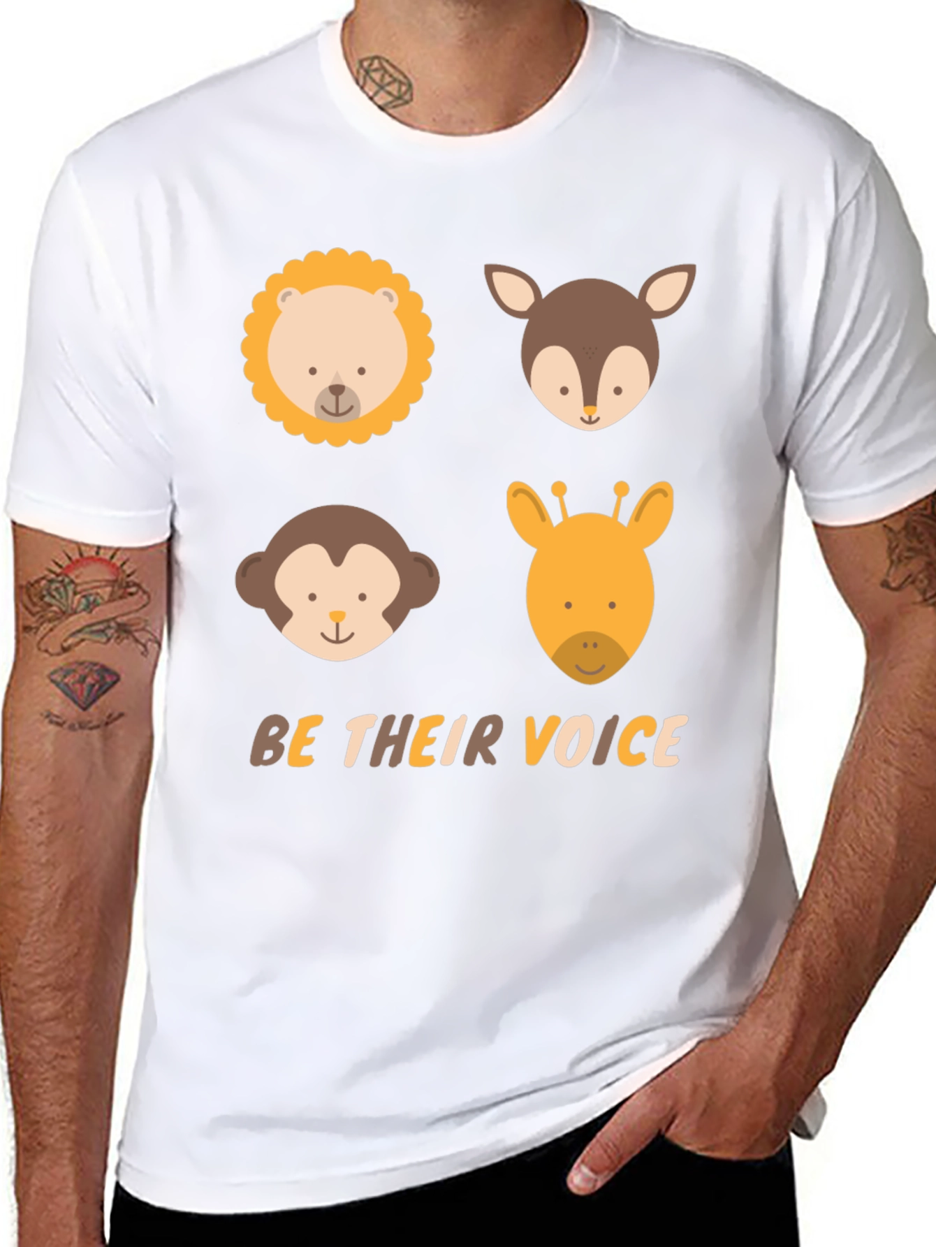 Animal Faces T-Shirt - Be Their Voice Tee