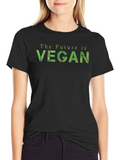 The Future is Vegan T-Shirt - Green Lettering