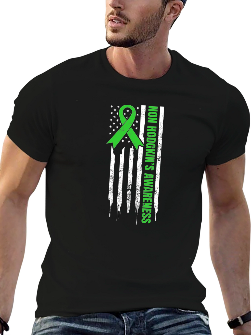Non Hodgkins Awareness T-Shirt - Green Ribbon