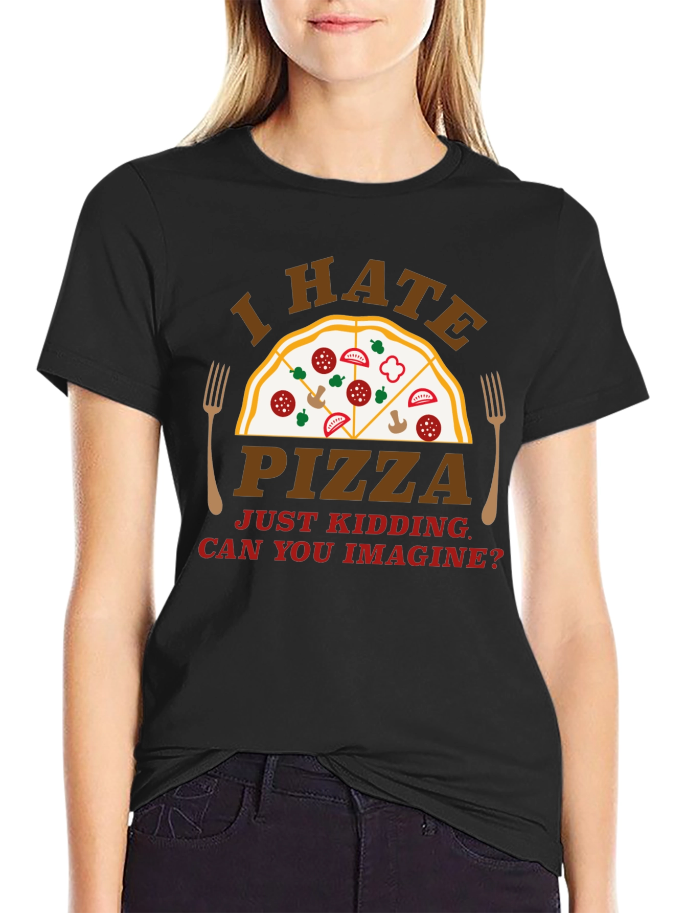 Funny I Hate Pizza Graphic Novelty T-Shirt