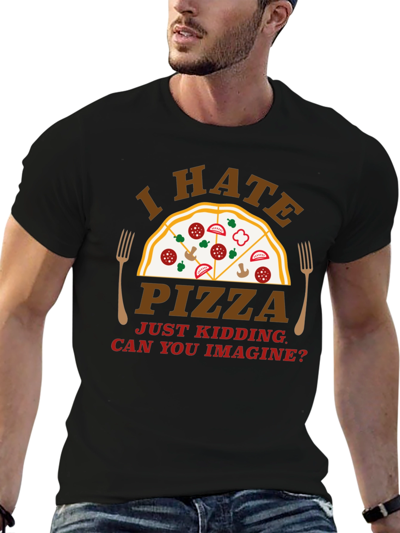 Funny I Hate Pizza Graphic Novelty T-Shirt