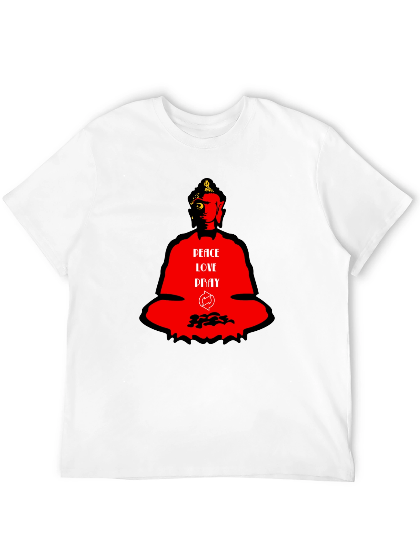 Peace Love Pray Buddha Graphic T-Shirt