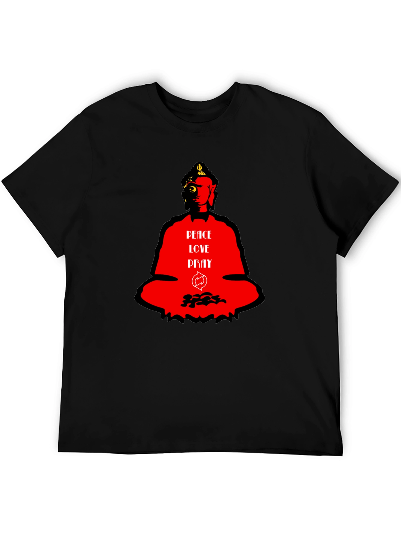 Peace Love Pray Buddha Graphic T-Shirt