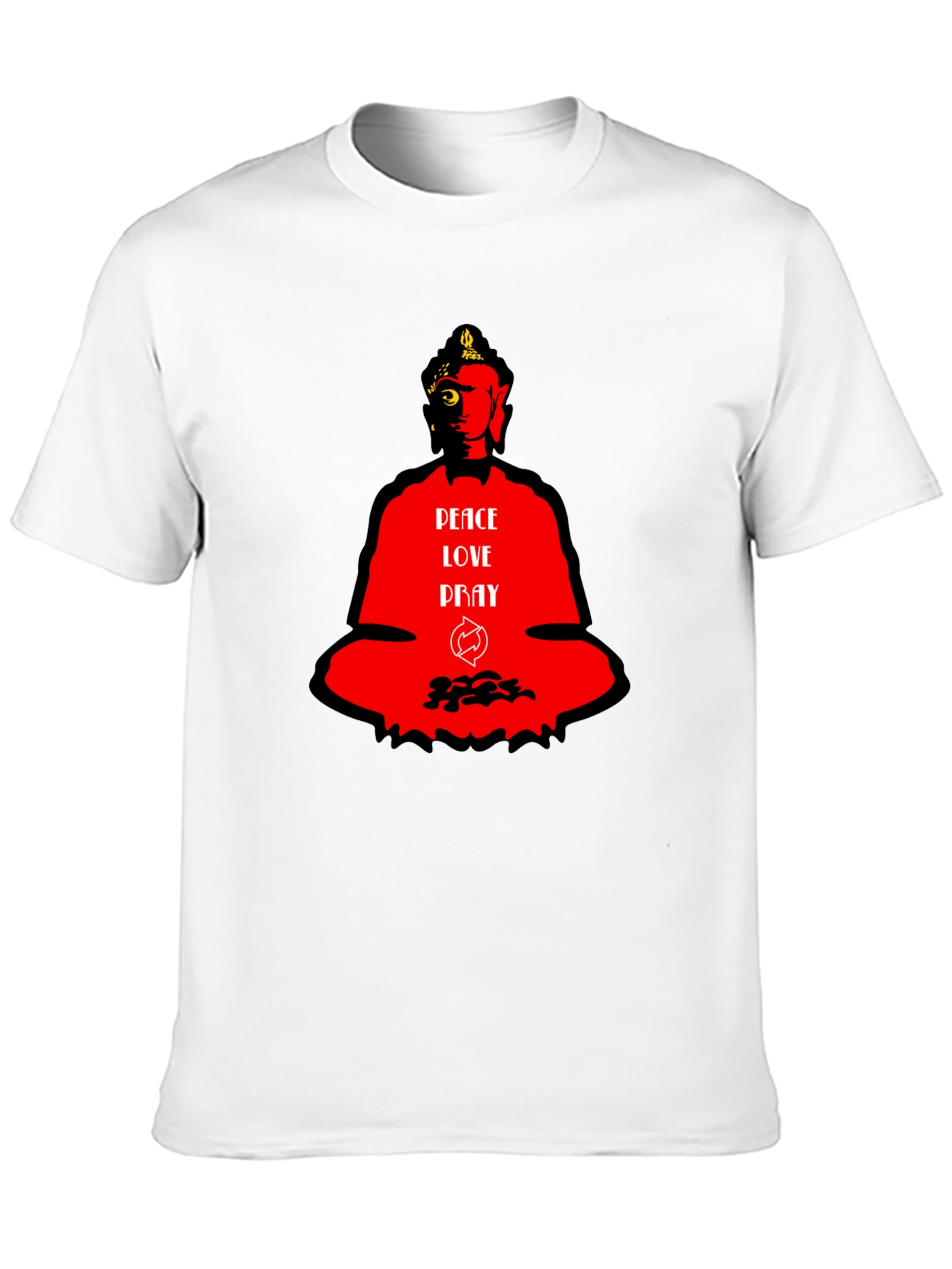 Peace Love Pray Buddha Graphic T-Shirt