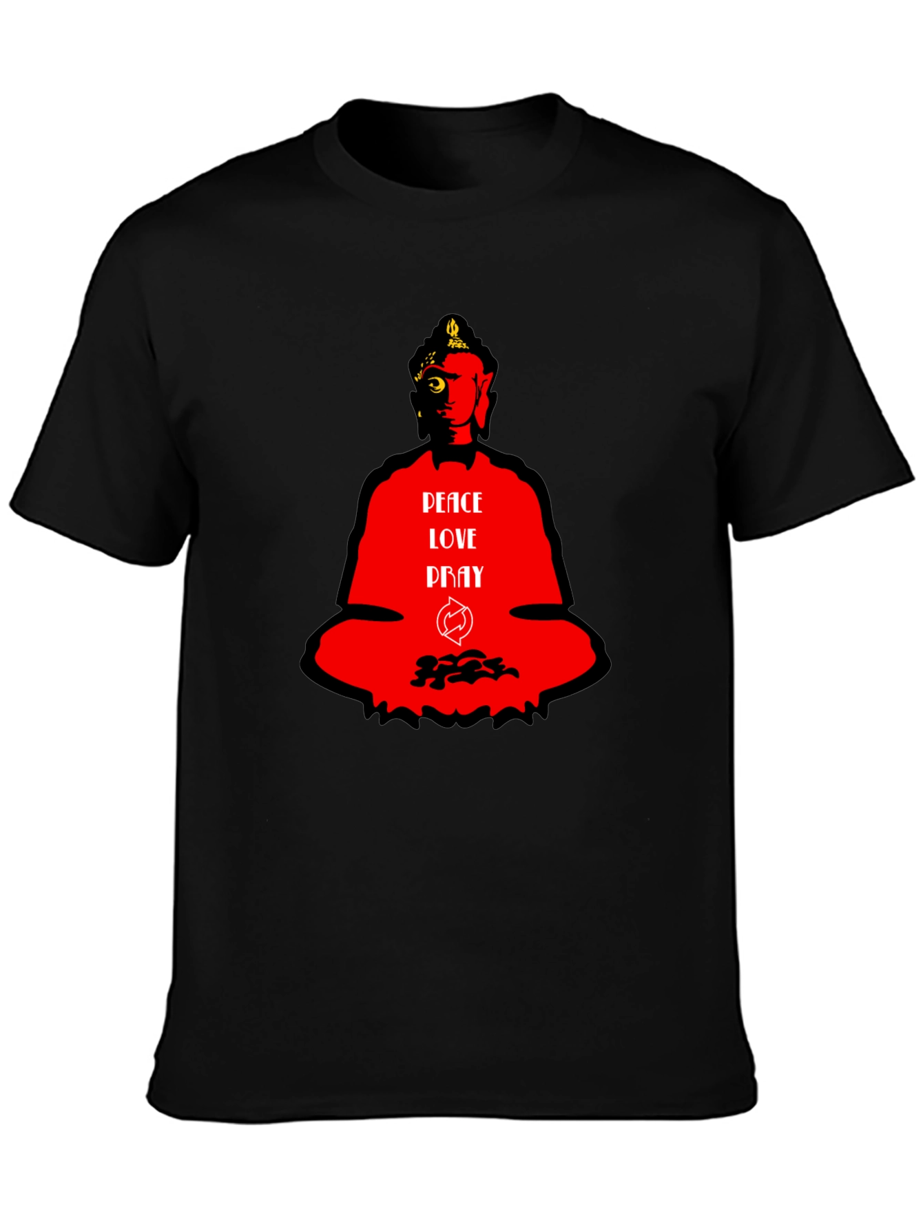 Peace Love Pray Buddha Graphic T-Shirt