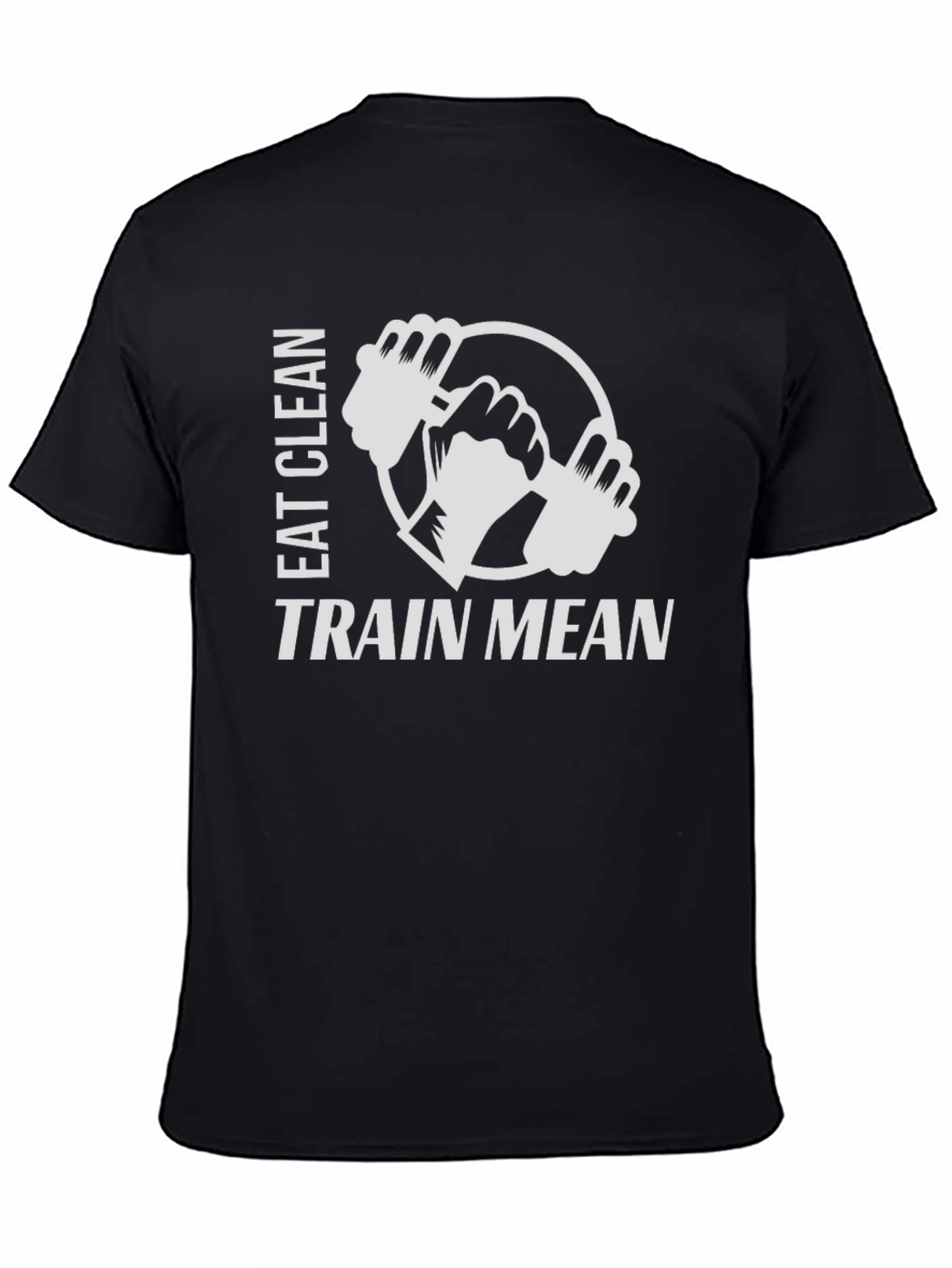 Eat Clean Train Mean Black Graphic T-Shirt