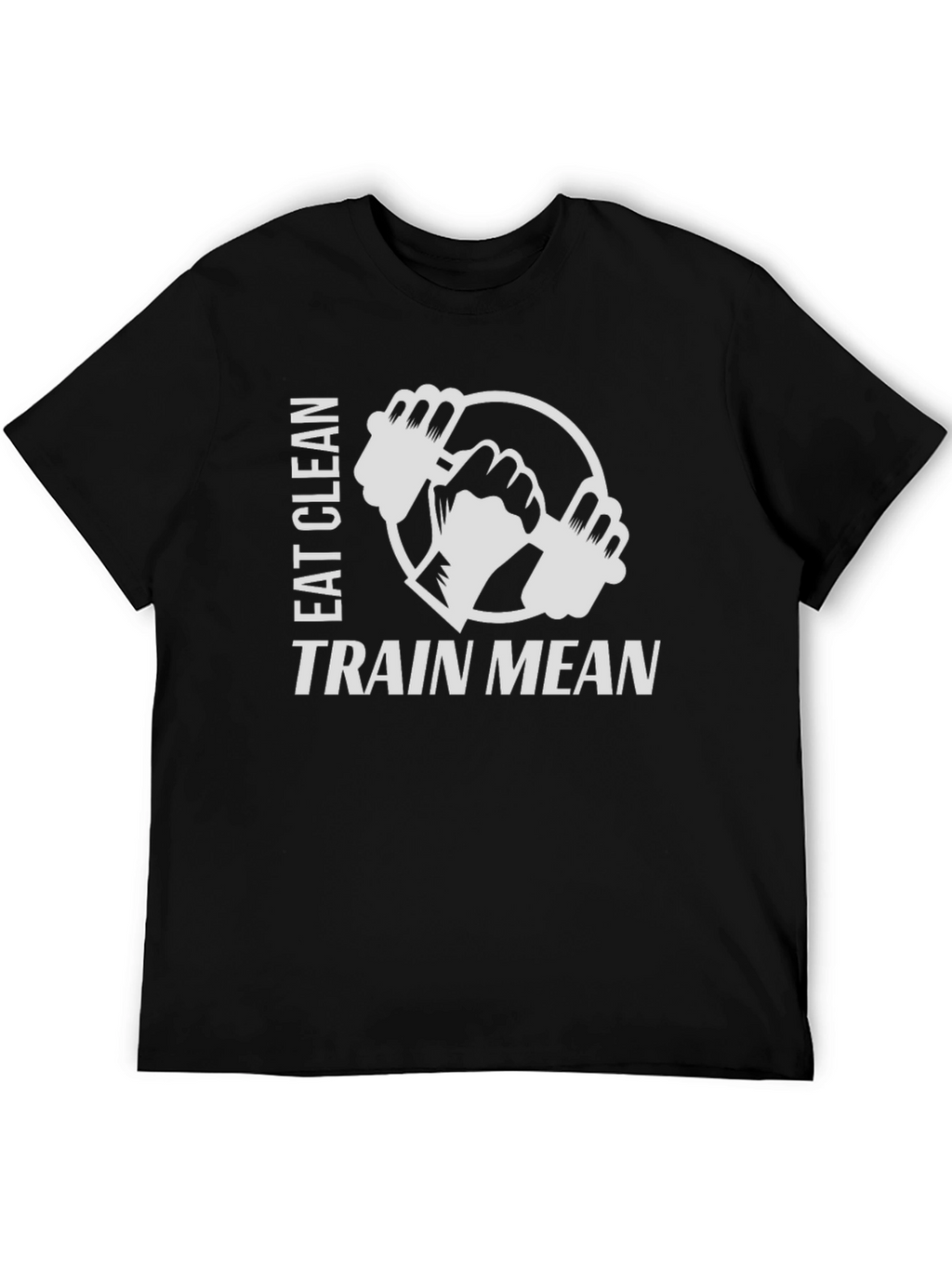 Eat Clean Train Mean Black Graphic T-Shirt