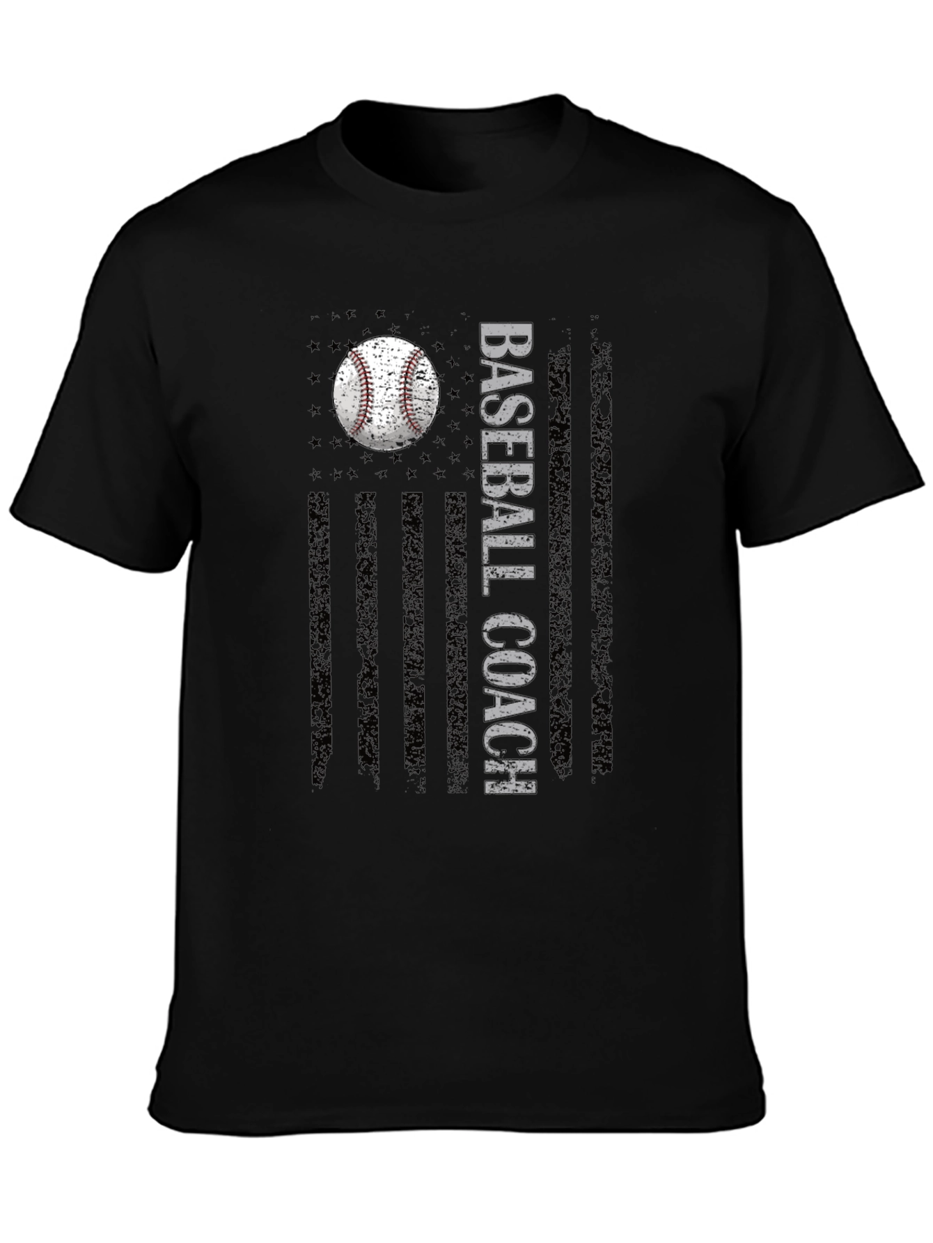 Baseball Coach Graphic Tee - American Flag Design