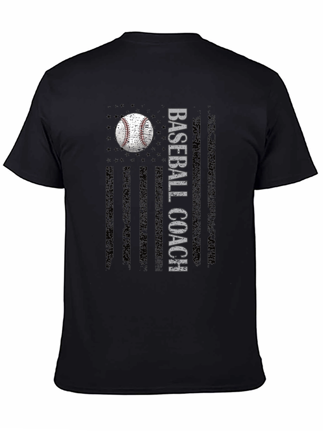 Baseball Coach Graphic Tee - American Flag Design