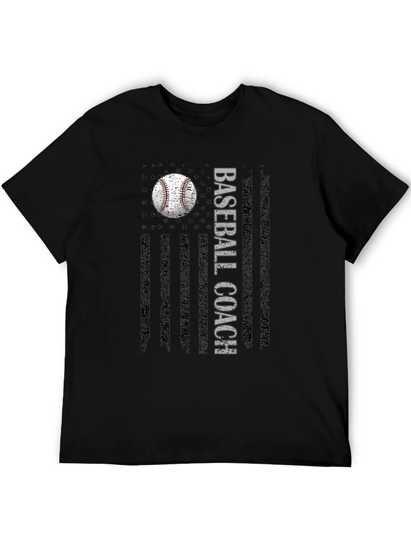 Baseball Coach Graphic Tee - American Flag Design