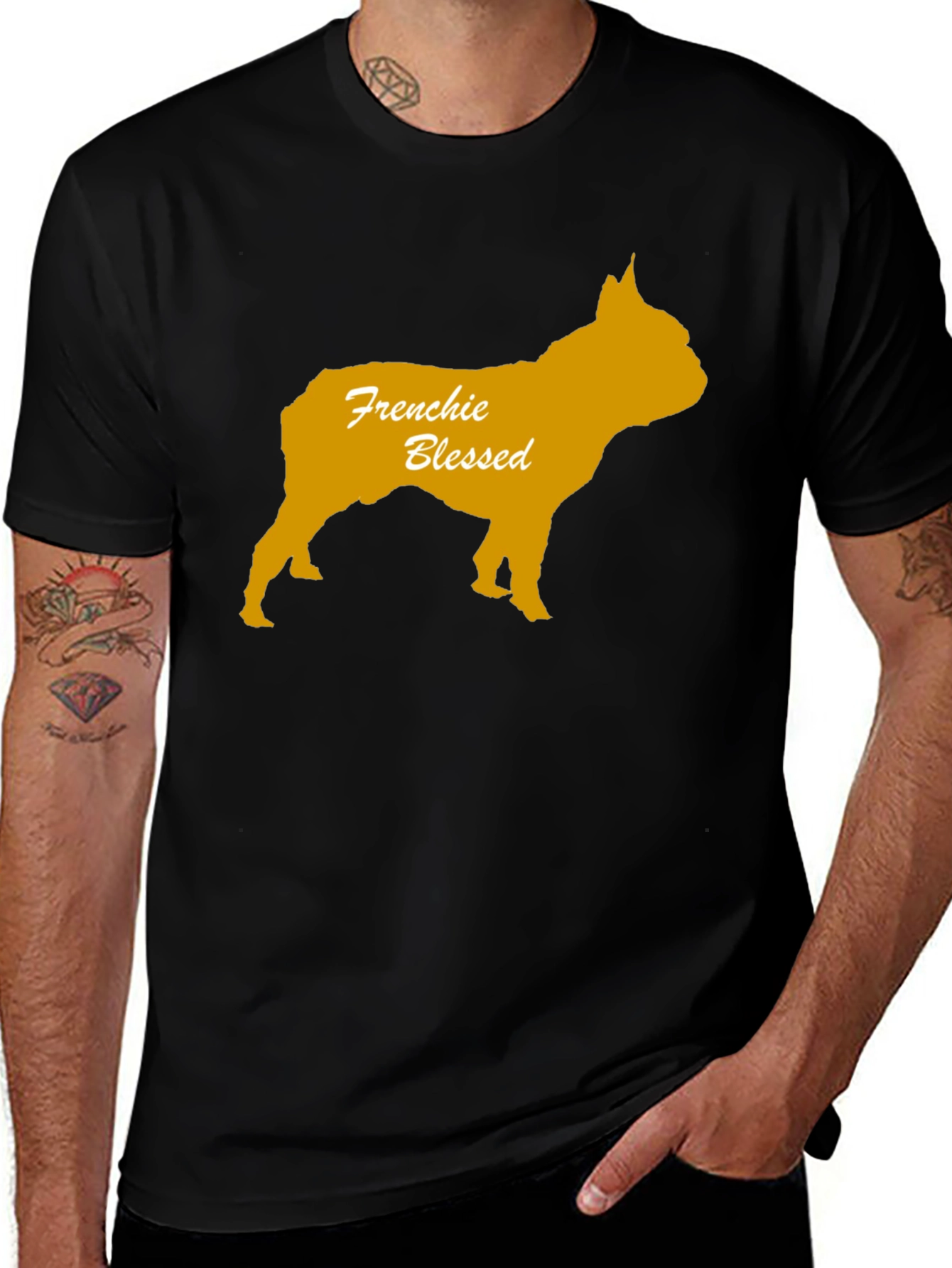Frenchie Blessed Black T-Shirt