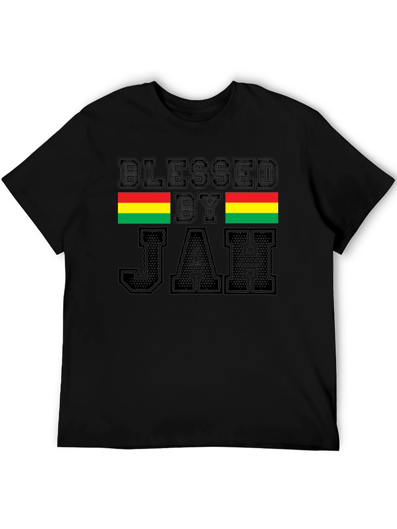 Blessed By Jah T-Shirt Black Rastafarian Tee