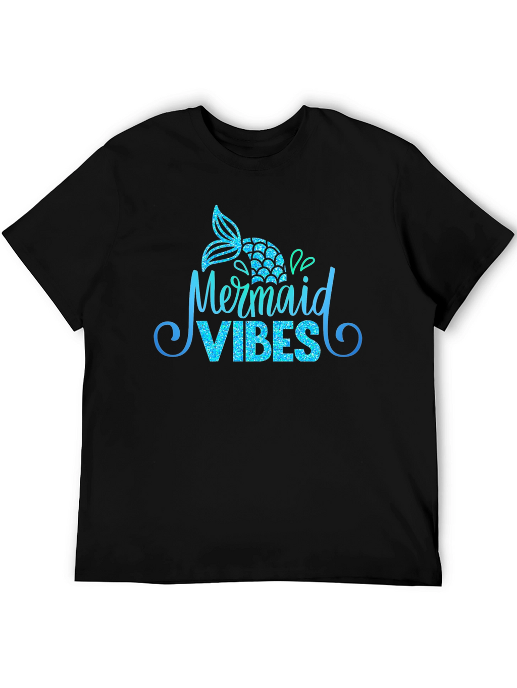 Mermaid Vibes Black Graphic T-Shirt