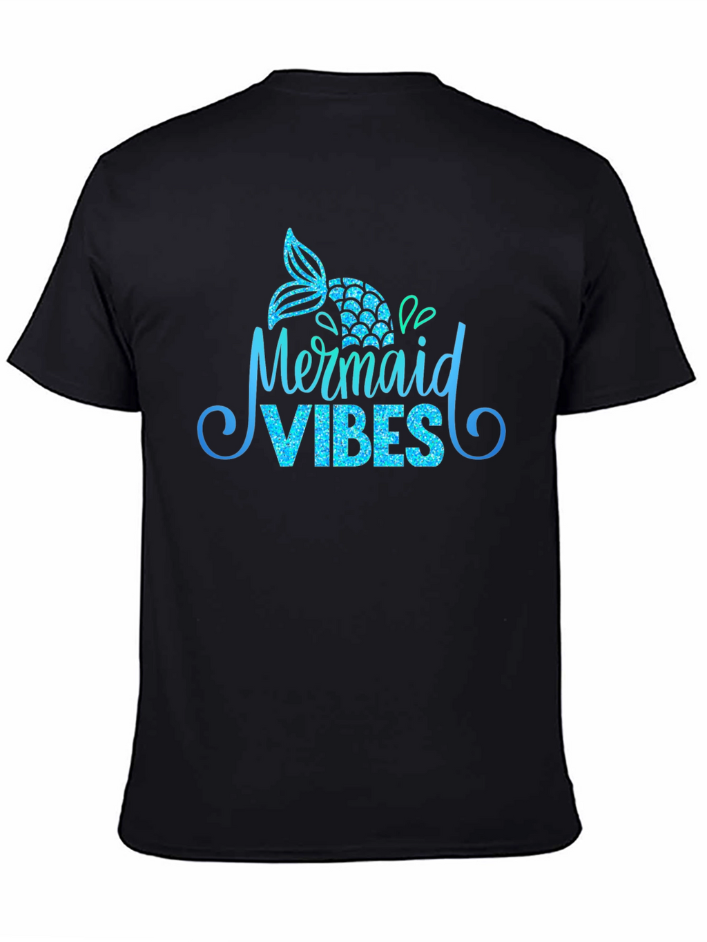Mermaid Vibes Black Graphic T-Shirt