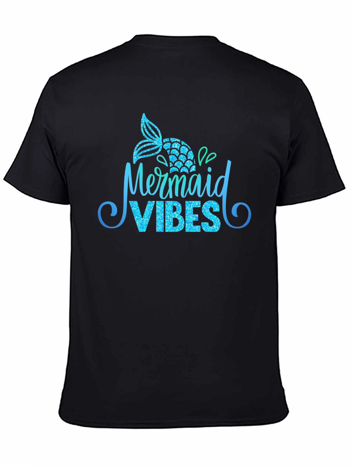 Mermaid Vibes Black Graphic T-Shirt