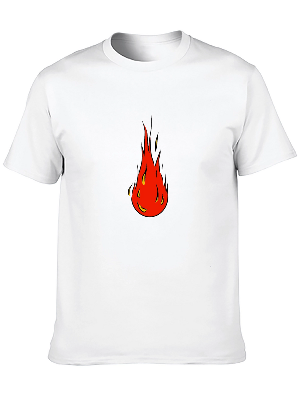 Bold Flame Graphic Tee - Black Cotton Blend Shirt