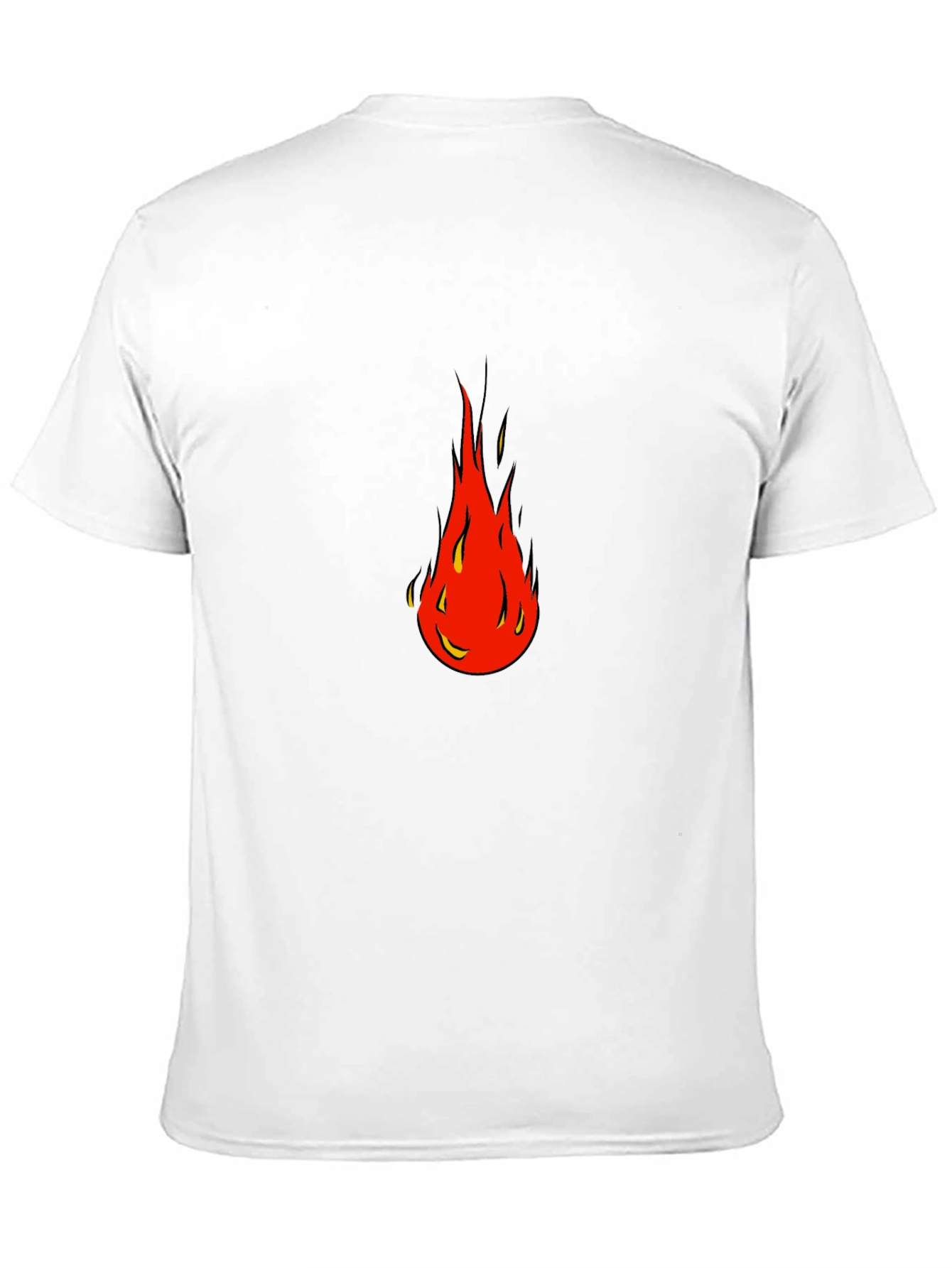 Bold Flame Graphic Tee - Black Cotton Blend Shirt