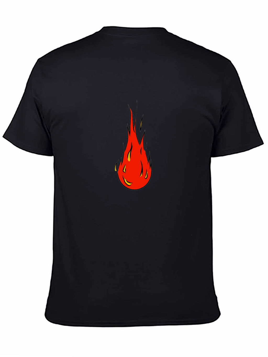 Bold Flame Graphic Tee - Black Cotton Blend Shirt