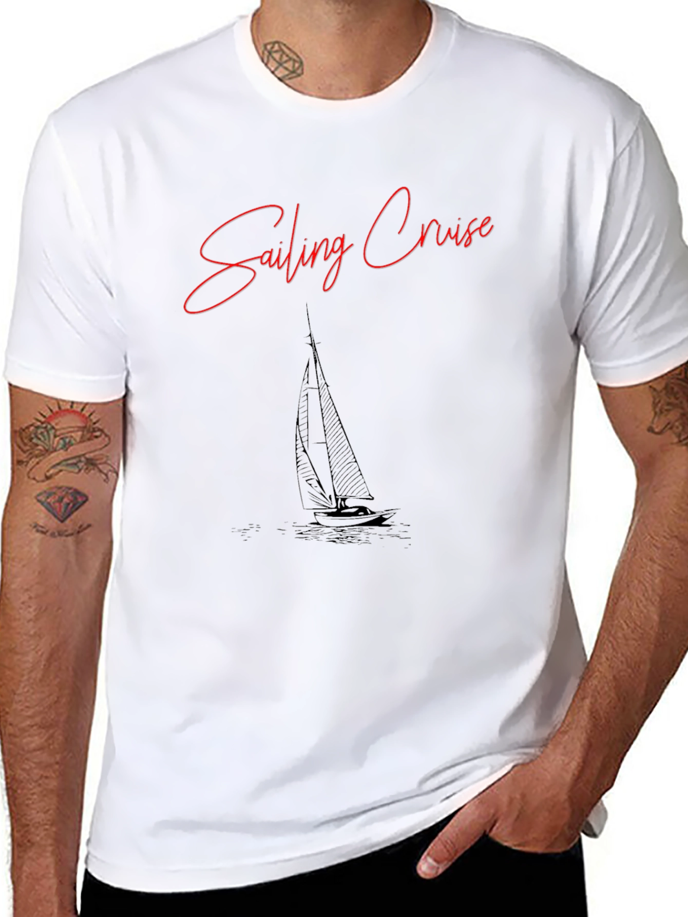 Sailing Cruise Graphic T-Shirt - Black