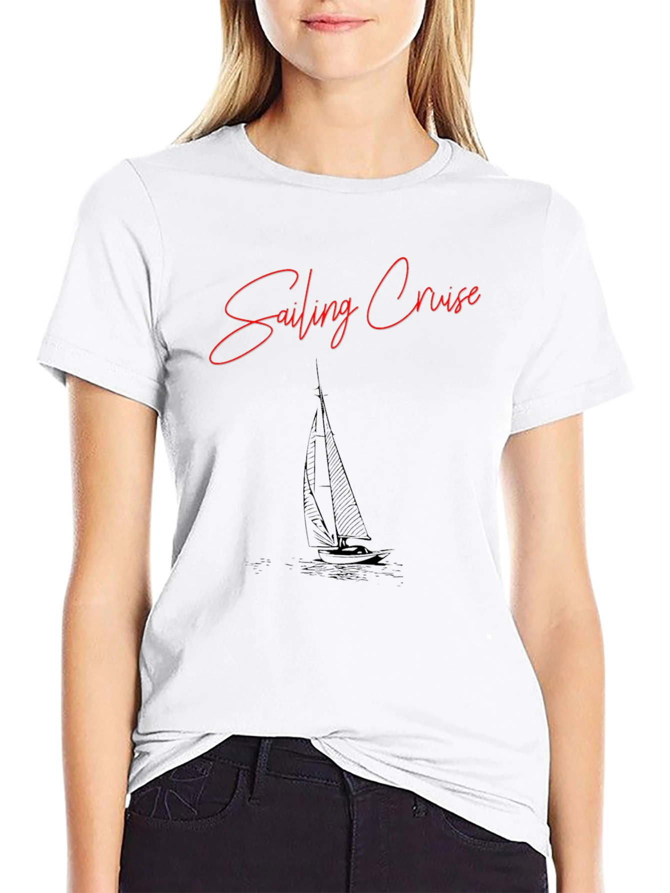 Sailing Cruise Graphic T-Shirt - Black