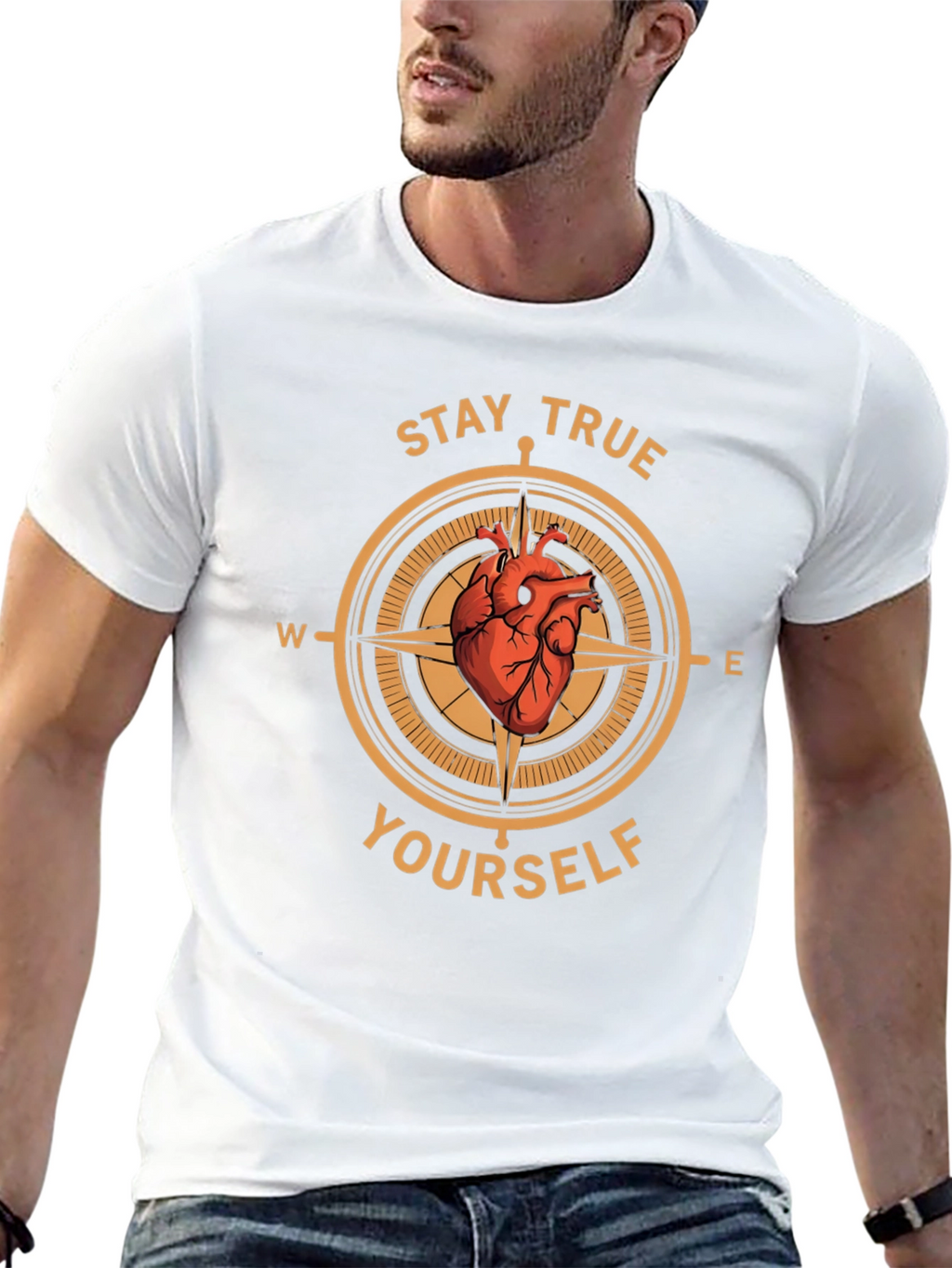 Stay True Yourself Compass Graphic T-Shirt