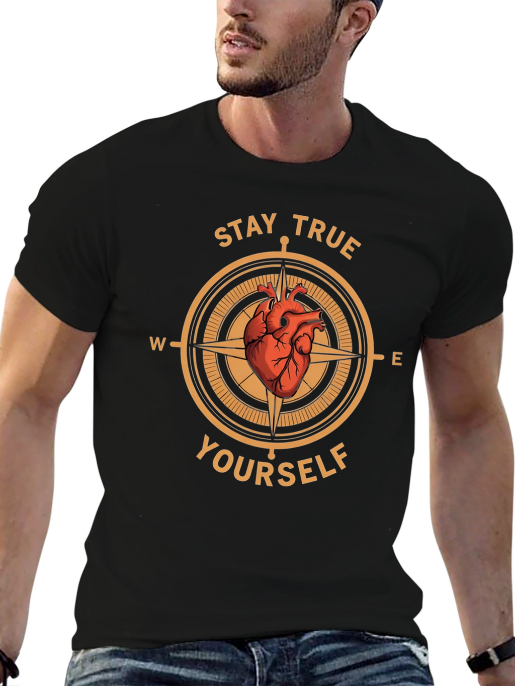 Stay True Yourself Compass Graphic T-Shirt