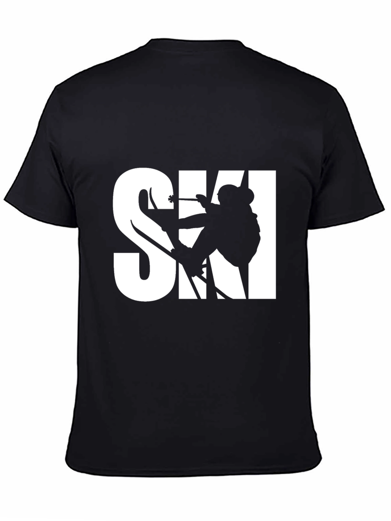 Cool Black Ski T-Shirt for Winter Sports