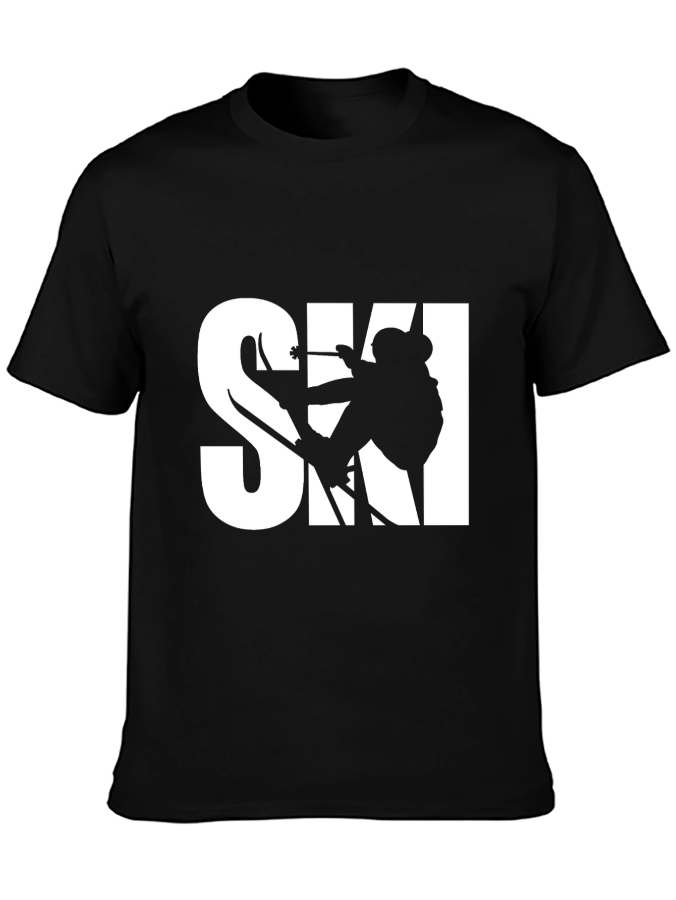 Cool Black Ski T-Shirt for Winter Sports