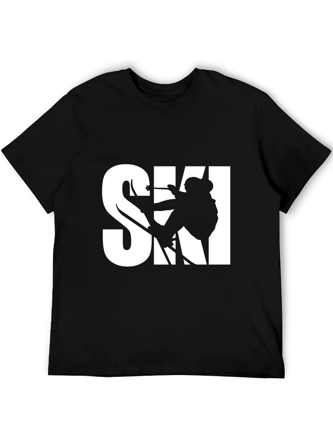 Cool Black Ski T-Shirt for Winter Sports