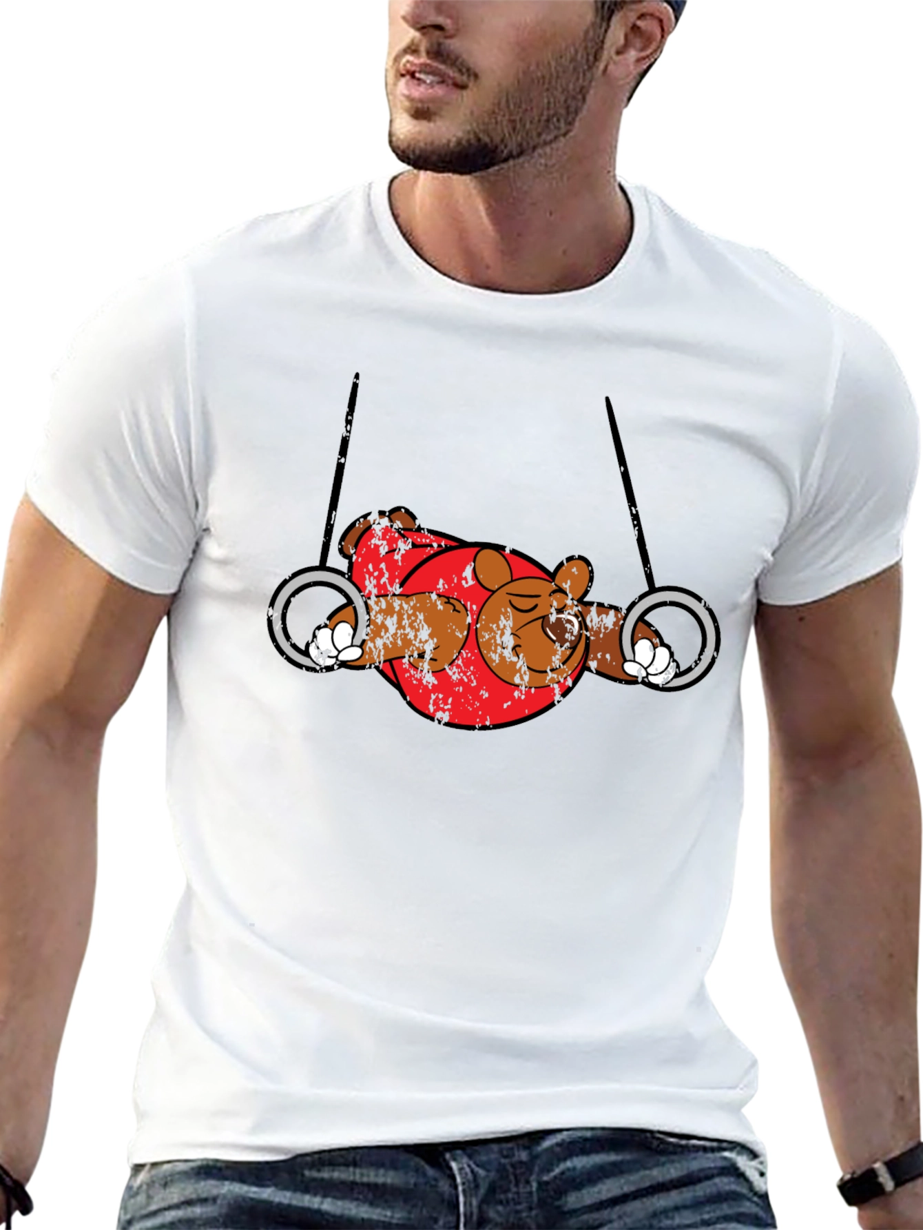 Gymnast Bear T-Shirt - Funny Workout Tee