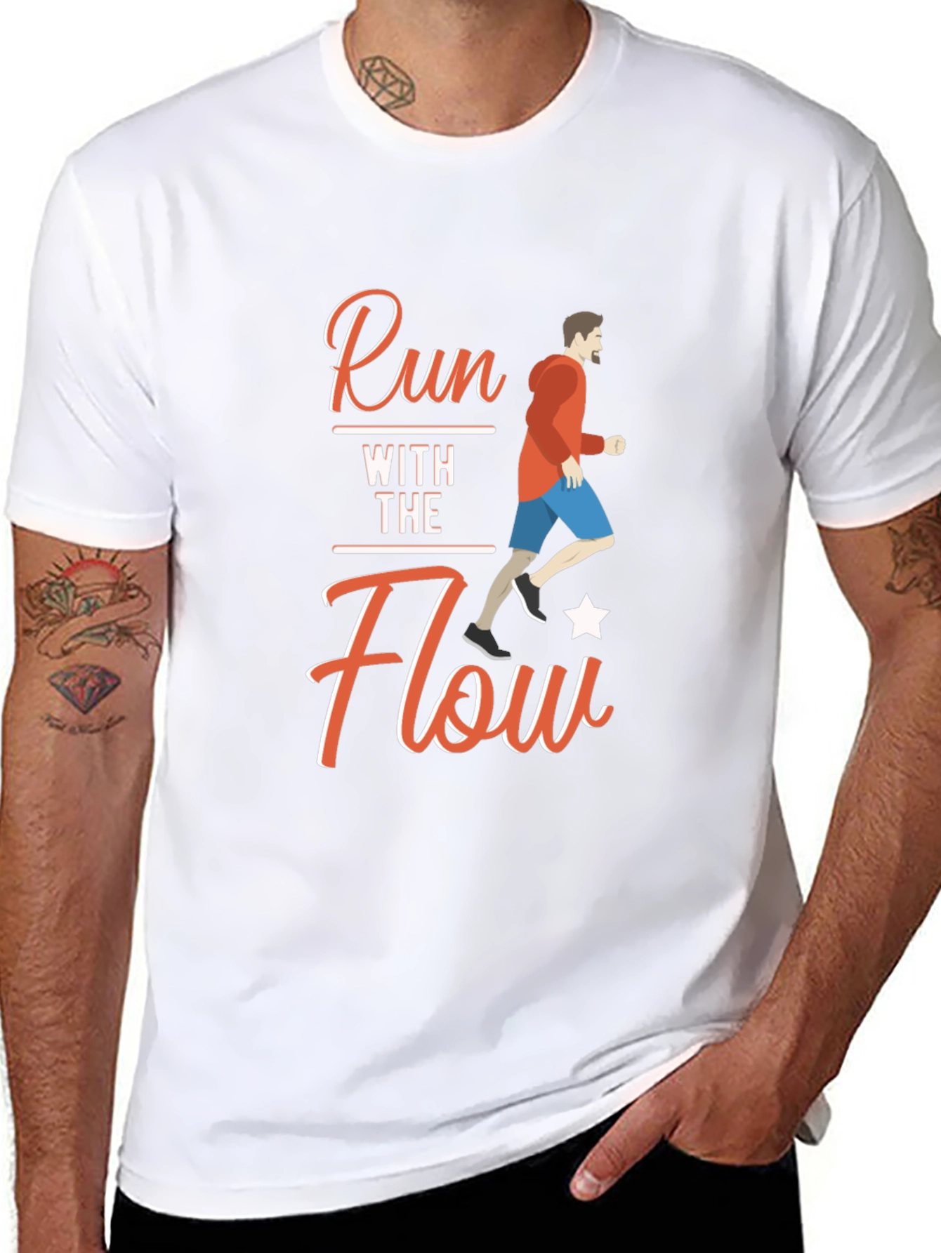 Run With The Flow Black T-Shirt