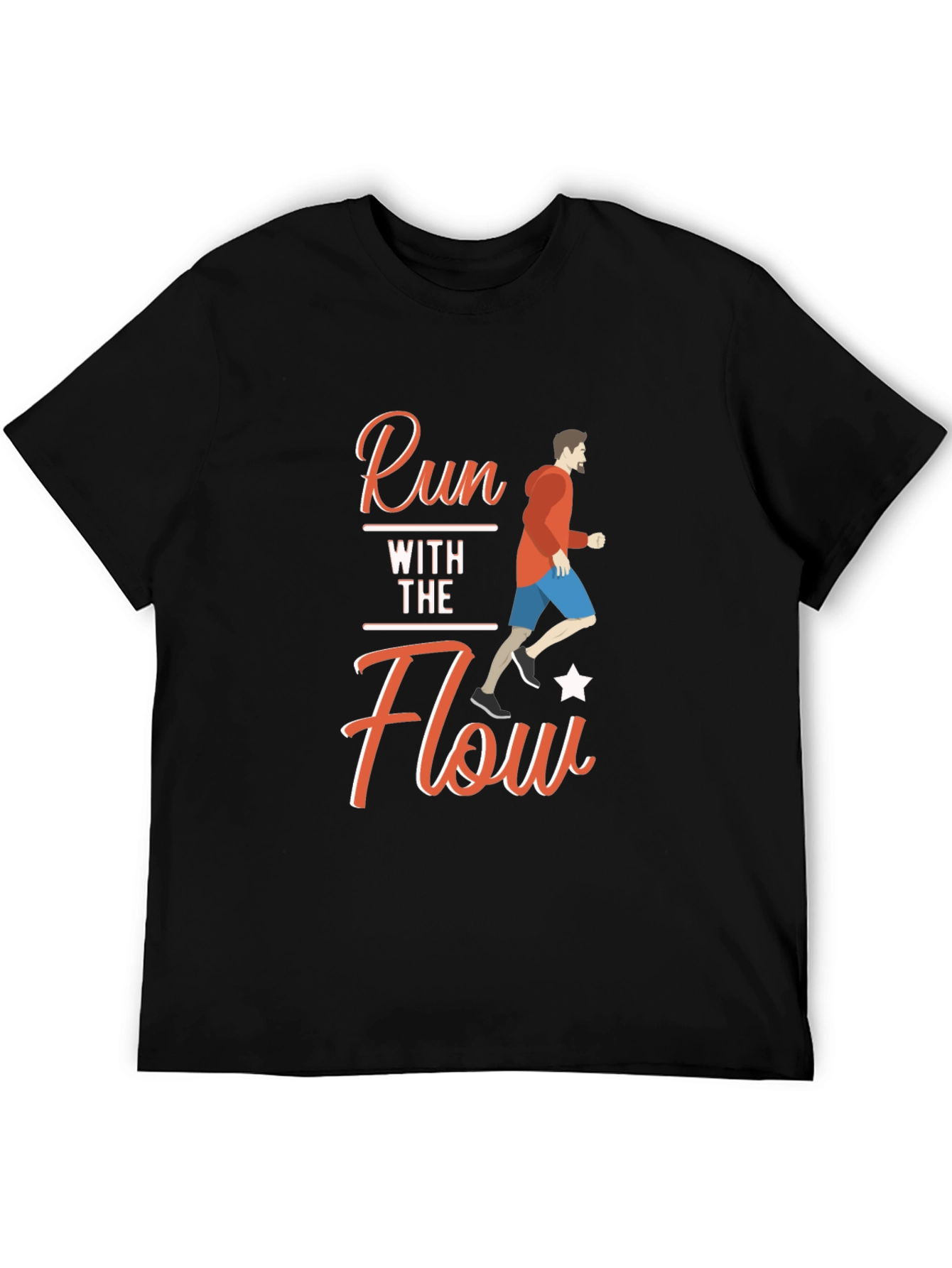 Run With The Flow Black T-Shirt
