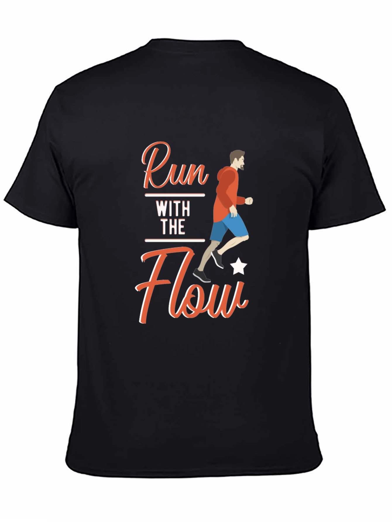 Run With The Flow Black T-Shirt