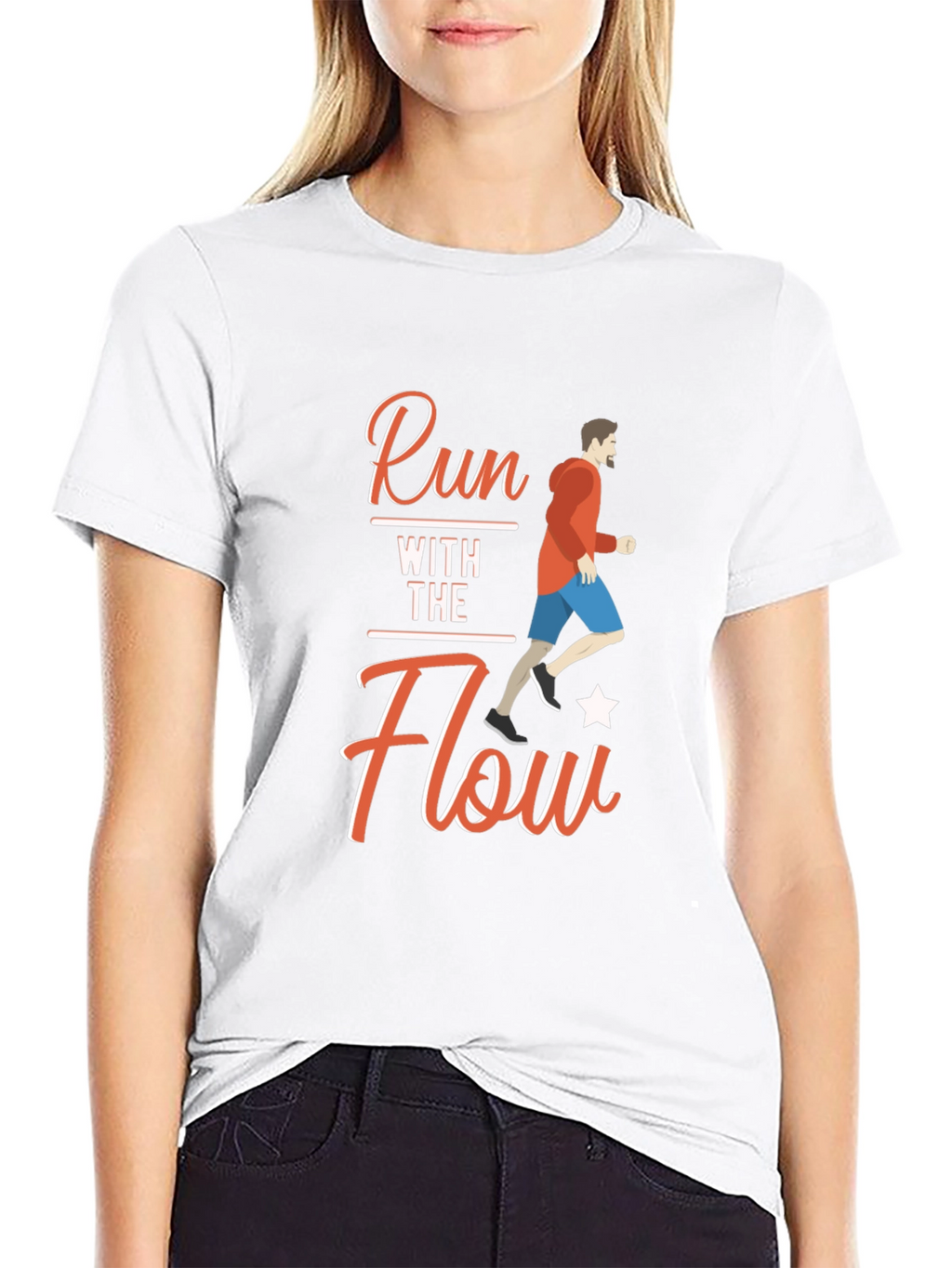 Run With The Flow Black T-Shirt