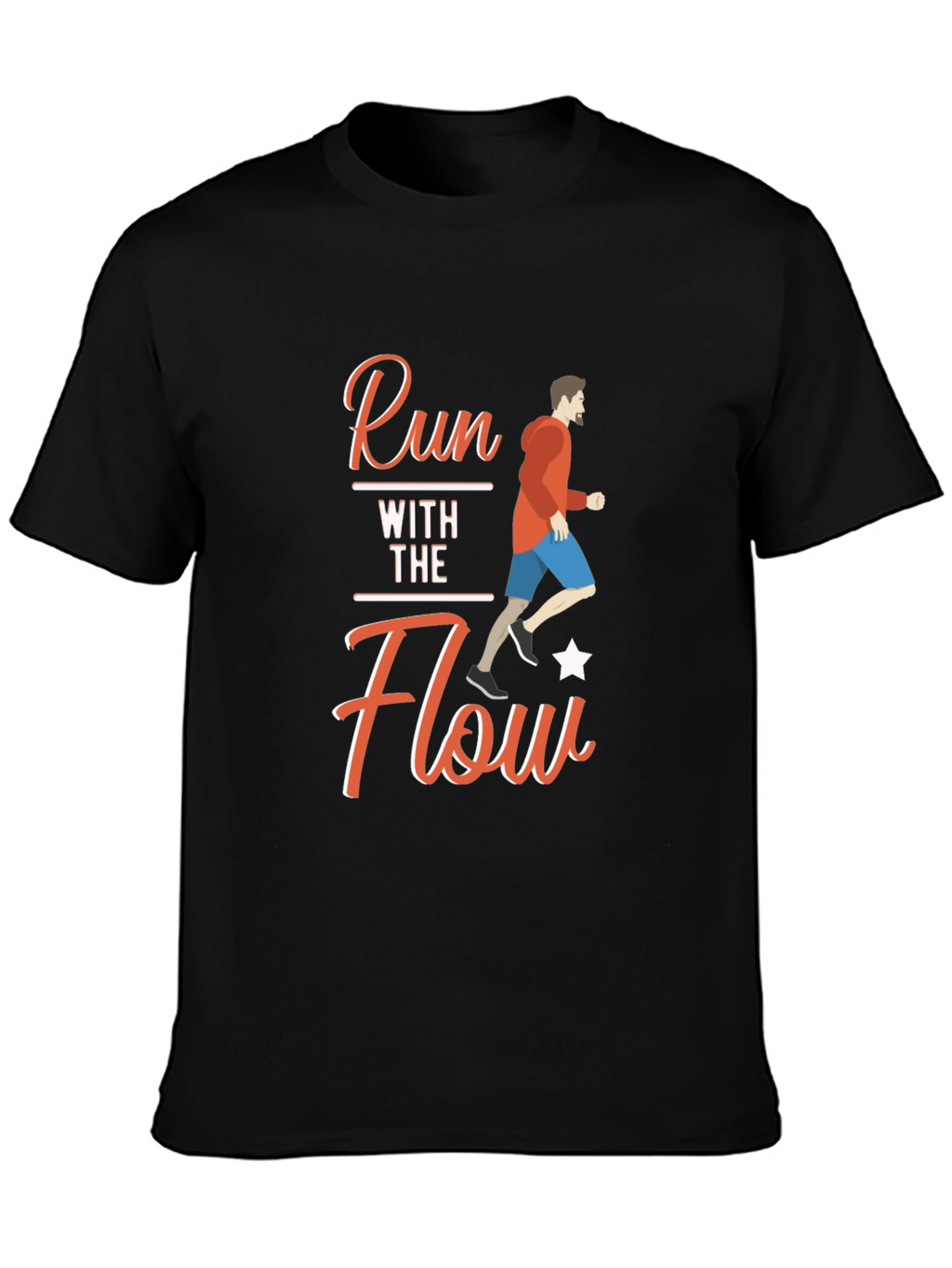Run With The Flow Black T-Shirt