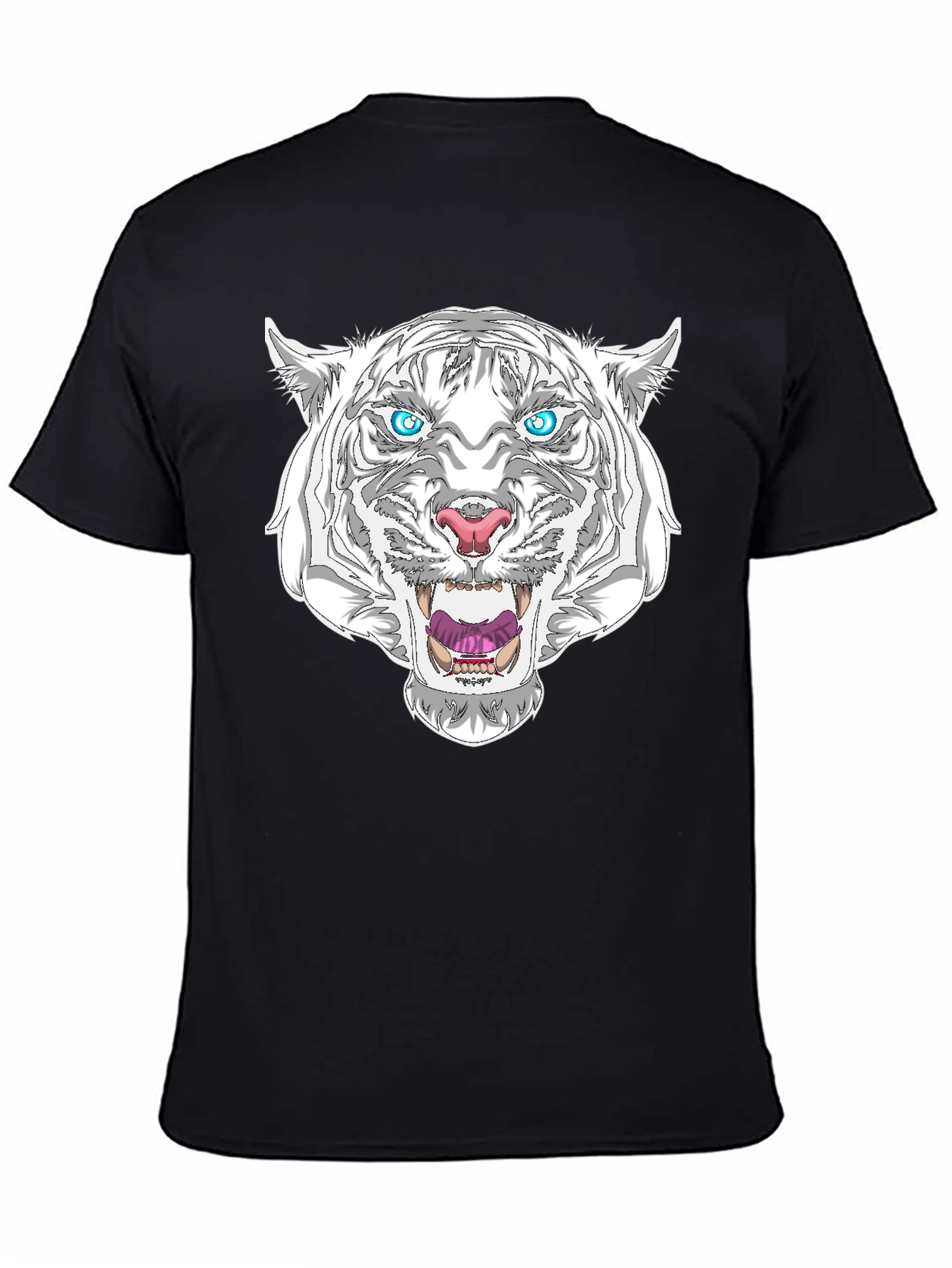 White Tiger Graphic T-Shirt - Mens Black Tee