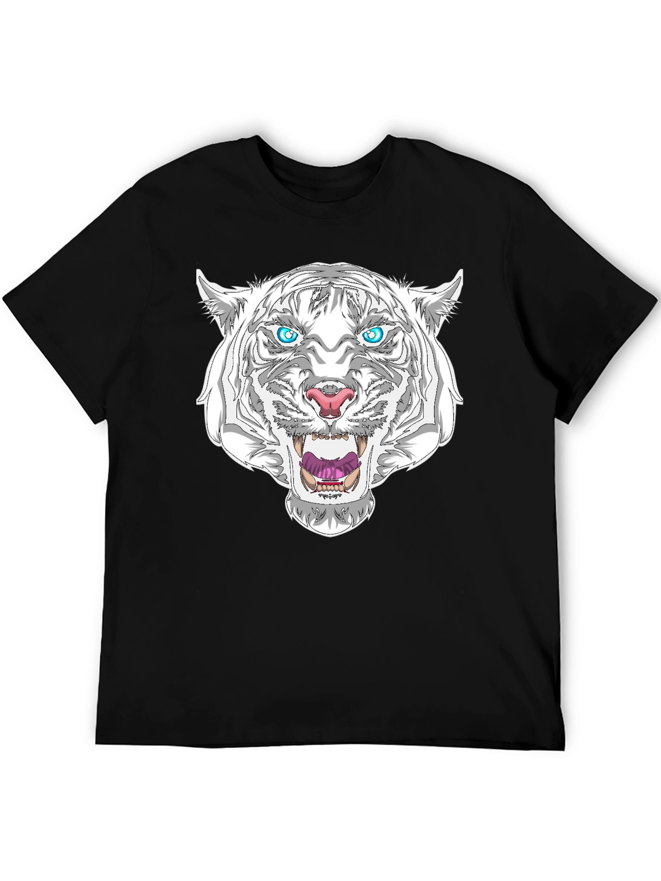 White Tiger Graphic T-Shirt - Mens Black Tee