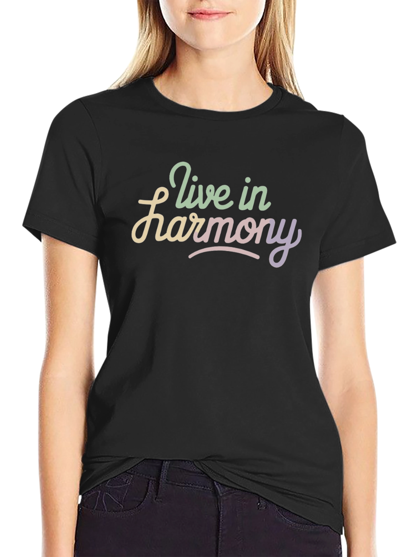 Live in Harmony Black Graphic Tee