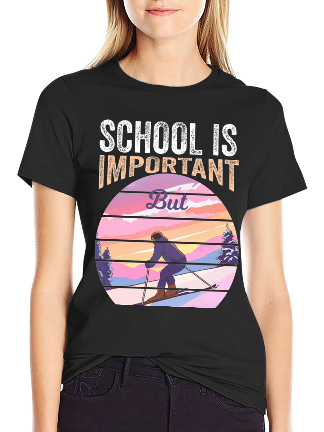 School is Important But Skiing T-Shirt