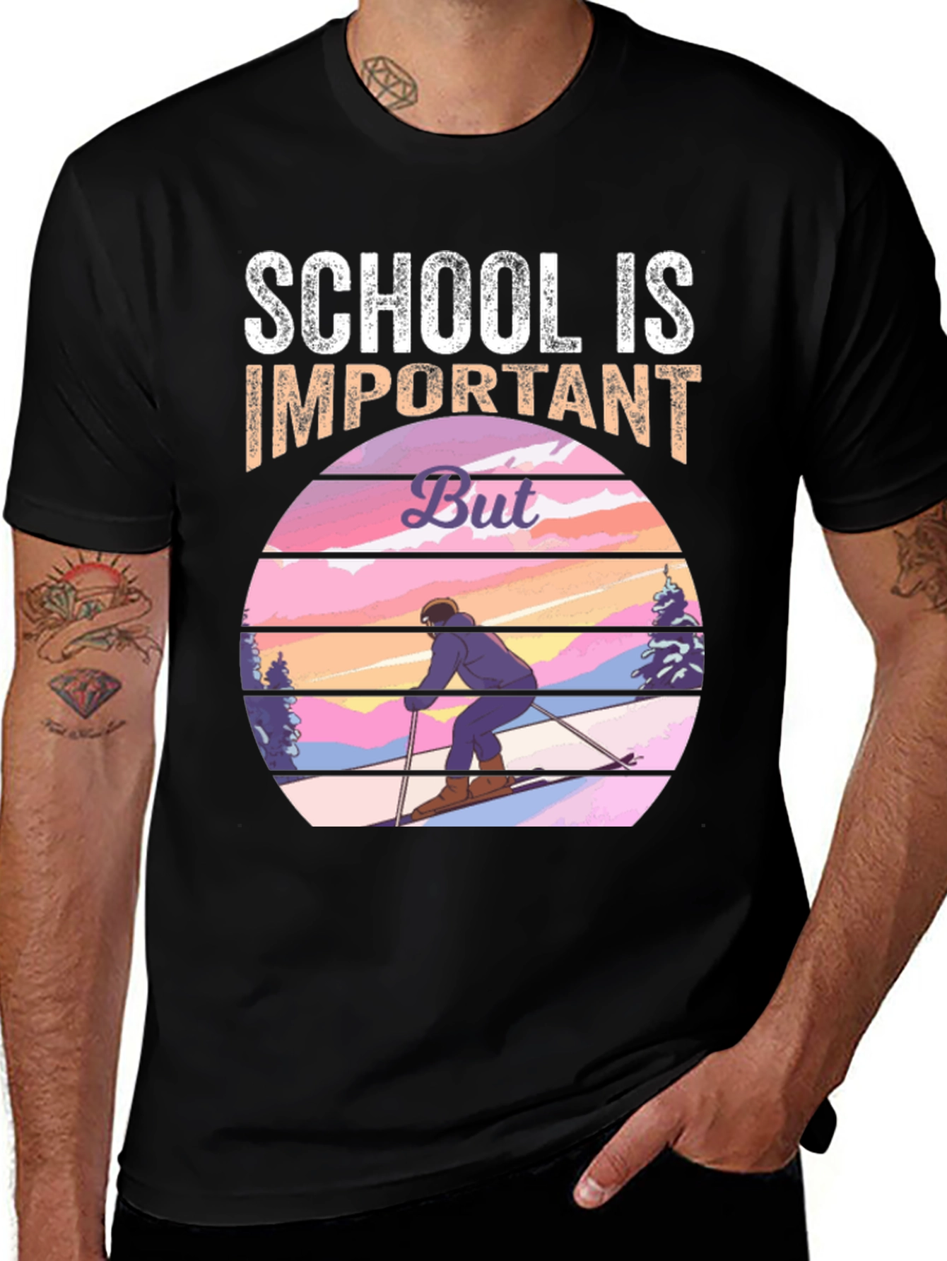 School is Important But Skiing T-Shirt
